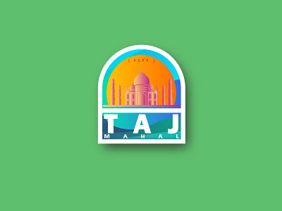 TAJ MAHAL colors design flat icon illustration logo minimal poster s typography ui vector