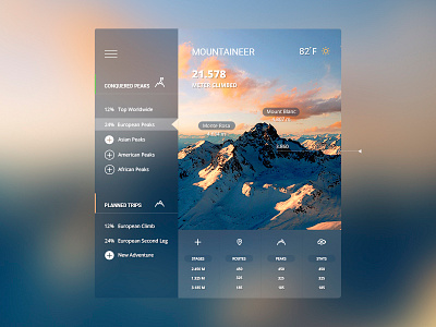 Mountanieer App Redesign app concept mountain travel