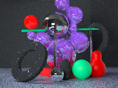 Still life #4 3d 4d abstract art c4d cinema composition digital material spheres texture textures