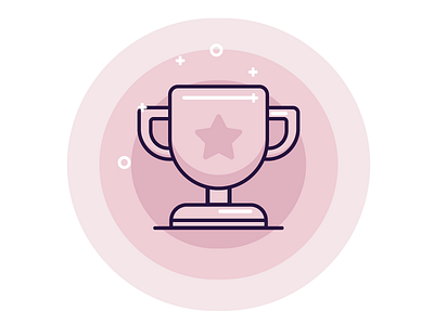 Pink Trophy circle icon illustration pastel pink sparkle star trophy winning
