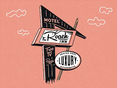 Roach Motel holiday inn hotel illustration motel retro roach sign texture