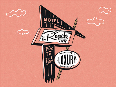 Roach Motel holiday inn hotel illustration motel retro roach sign texture