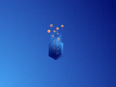 Abstract Isometric flask bubbles colors gradient illustration isometric