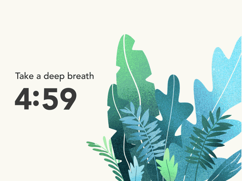 Leaf Countdown To Calm Down animation timer countdown dailyui014 illustration leaf motion plants