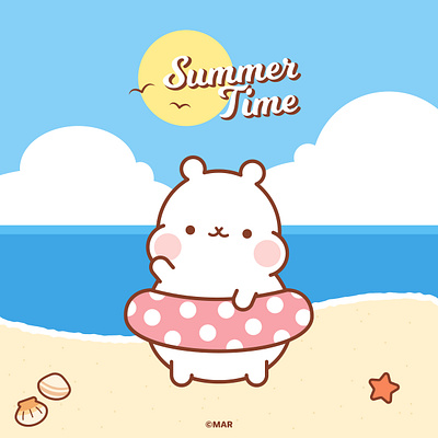 Summer time character design cute graphic design illustration illustratormar kawaii luckythecuy