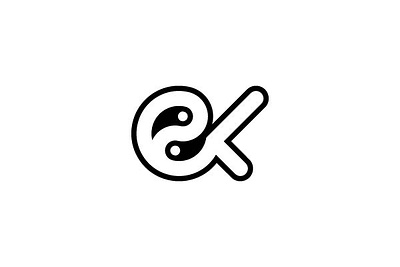 Letter Ke Ek Yin Yang Logo abstrac alphabet ek ek yin yang logo ke letter ke ek yin yang logo logo