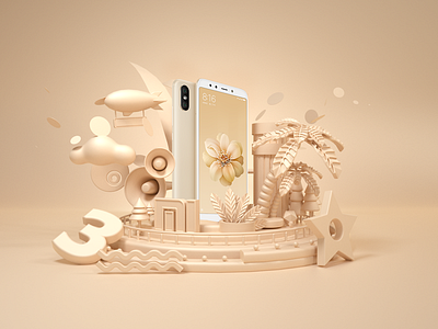 MI Mobile advertising 3d mi render