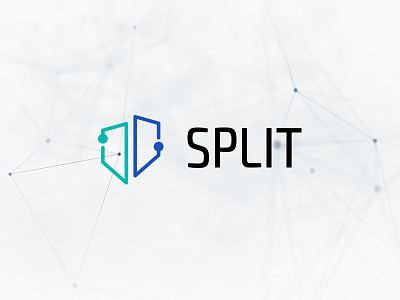 Split Logo connect logo network secure separate shield split