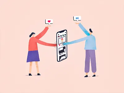社交 hi illustraton illustrator instagram iphone x man people women
