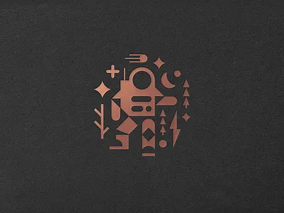 Good Astronaut astronaut comet copper foil tree weather