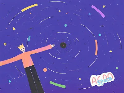 space illustraton illustrator people space，acro
