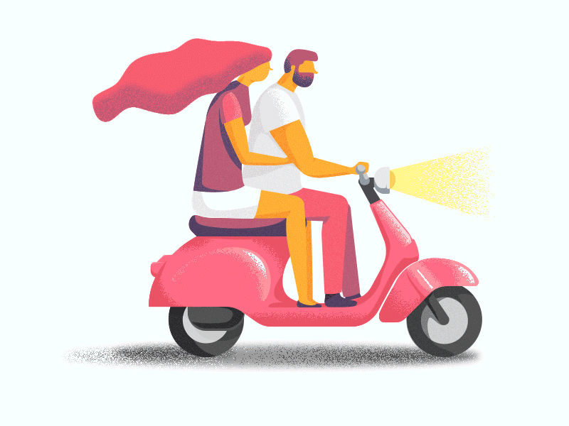 Scooter characters gif motorcycle scooter tourism transport travel