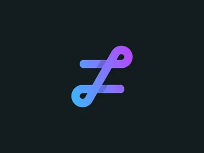 Z logo abstract black blue dark gradient letter line logo purple simplistic z