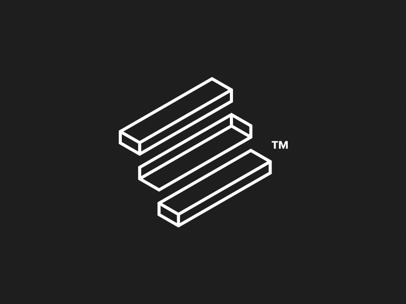 Threesteps - WIP black and white branding font illusion logo logotype mark monogram optical pattern symbol type