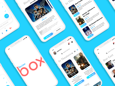 Review Box android appdesign design ios iphone mockup movie review ui ux x