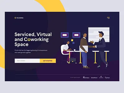 CircleHub Landing Page agency colors header homepage illustration interaction interface lagos landing page prototype ui ux