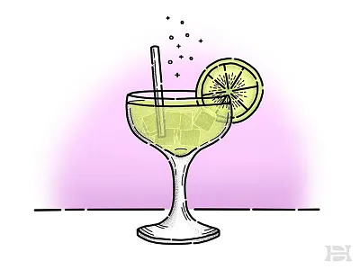 Happy National Tequila Day! alcohol beverage drink ice illustration lime margarita party rocks tequila