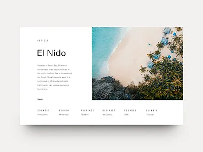 El Nido beach clean editorial grid layout minimal mountains munich ocean philippines type typography
