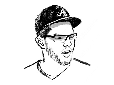 Freddie Freeman baseball black and white headshot illustration man mlb portrait portraiture