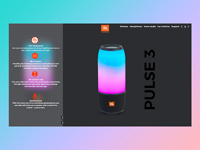 JBL Pulse 3 web ui design design jbl pulse3 speaker ui ux web wireless