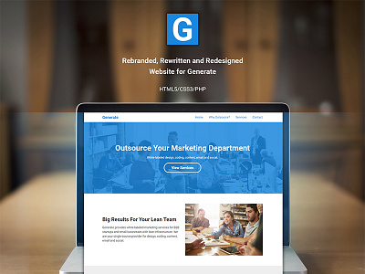 Generate Website 2016 Rebrand, Design, Development css front end development generate html identity php rebrand web design web development website