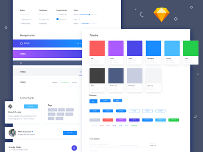 Creative elements "Sketch symbols" kit colors creative download elements forms freebie icons modals sample sketchapp symbols ui kit