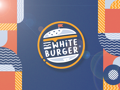 White Burger Identity artwork bbq beef burger catering cheese food illustration logo