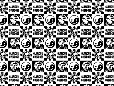 OVERDOSE black and white grunge pattern print punk rave san francisco typography vintage