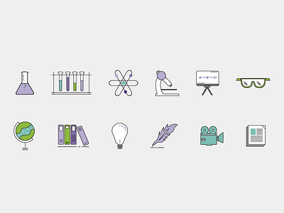 Icons for Higher Ed graphic design higher education humanities icon science stem