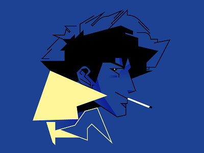 Cowboy Bebop bebop blue cowboy fan geometric illustration vector