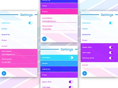 Daily UI 007 - Settings! adobe xd dailyui