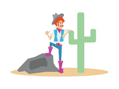 Howdy Dribbble! cowboy debut illustration