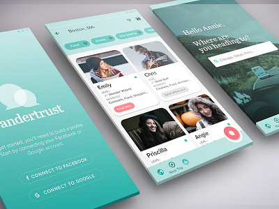 Wandertrust Android App android app material material theme mobile search travel trip