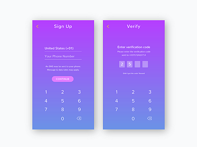 Verification mobile phone number ui ux verify