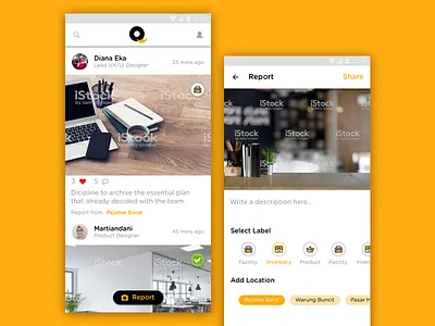 QlueWork Redesign heuristic evaluation mobile interface product design user experience user interface