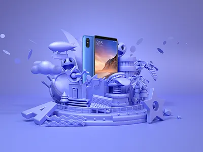MI Mobile advertising 3d mi render