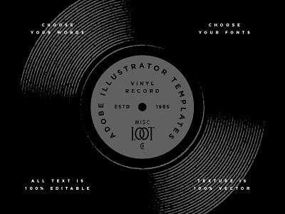 Vinyl Record Template creative market illustration illustrator misc loot music product record texture type vector vintage vinyl