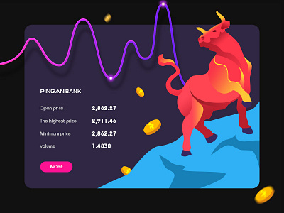 Shares bull coin data gold illustrator mountain shares
