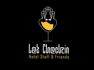 Let checkin hotel staff and friends logo bear branding business friends hotel logo restaurant staff wine