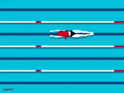 Sports Illustrations Top View game graphic hobby human illustrated illustration leisure play pool swimmer swimming