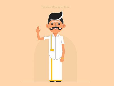 Panchayathu Thalaivar characterdesign illustration vector village