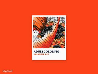 40 Pantone - JAPANESE KOI adultcoloring colorpencil drawing graphic koi orange tribe