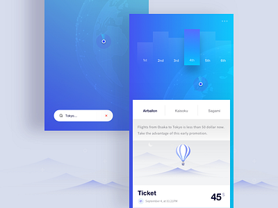 Transportation App ai app fligh gradient ios map minimal mobile search ui