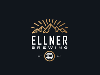 ELLNER BREWING gold logo mountain vintage