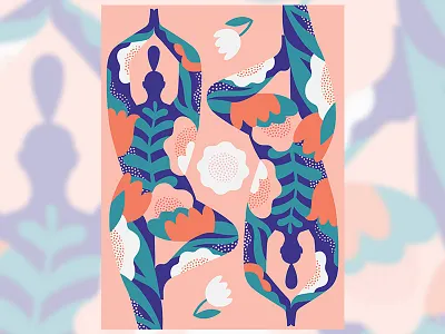 Gemini animation bloom flowers illustration plants vector women womenwhodraw yoga zen