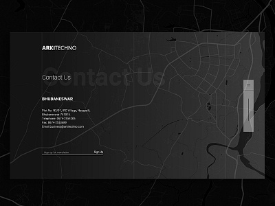 Arkitechno's Contact Us Page app company contact contactus dashboard steps tab table uiux web