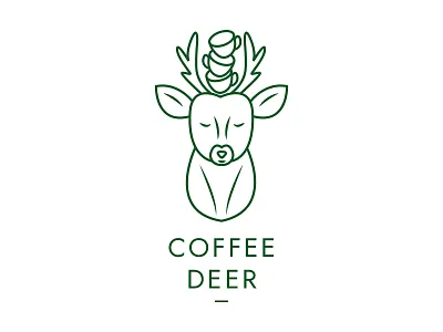 Coffee Deer Logo animal coffee cute deer deers elegant identity logo mark minimal minimalist simple