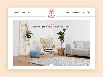 Moti branding ecommerce rugs ui