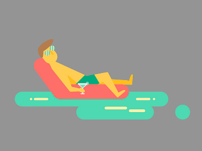 Summer summer character drink lying down motion design summer