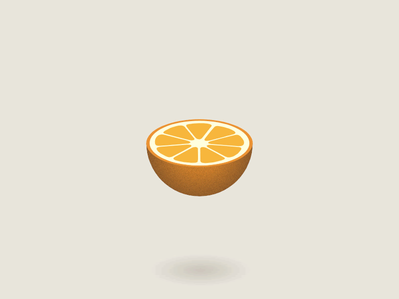 3D SVG Orange 🍊 3d fruit isometric javascript loader orange rotate shadow slide spin svg